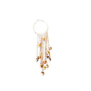 Delicate Shimmering Amber & Tiger Eye Beads with Gold Fill Waterfall Earrings